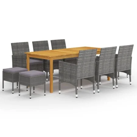 Juego de comedor de jardín de 11 piezas gris de , Conjuntos de jardín - Ref: Foro24-3067872, Precio: 618,32 €, Descuento: %