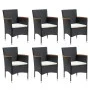 Set de comedor de jardín 7 pzas y cojines ratán sintético negro by , Garden sets - Ref: Foro24-3095019, Price: 606,13 €, Disc...