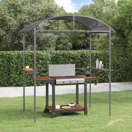 Cenador barbacoa estante lateral acero antracita 220x115x230 cm