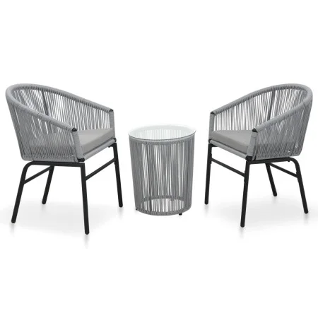 Garden table and 3-piece chair set with gray PE rattan cushions by vidaXL, Garden sets - Ref: Foro24-48140, Price: 222,93 €, ...