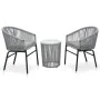 Garden table and 3-piece chair set with gray PE rattan cushions by vidaXL, Garden sets - Ref: Foro24-48140, Price: 222,93 €, ...