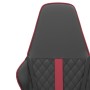 Silla gaming cuero sintético negro y rojo vino tinto