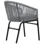 Set mesa y sillas de jardín 3 pzas y cojines ratán PE gris de vidaXL, Conjuntos de jardín - Ref: Foro24-48140, Precio: 185,29 €