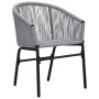 Set mesa y sillas de jardín 3 pzas y cojines ratán PE gris de vidaXL, Conjuntos de jardín - Ref: Foro24-48140, Precio: 185,29 €