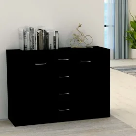 Schwarzes Sperrholz-Sideboard 88x30x65 cm von vidaXL, Sideboards - Ref: Foro24-800685, Preis: 99,99 €, Rabatt: %