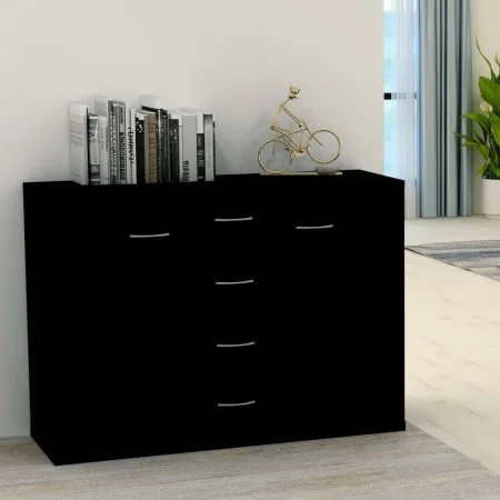 Schwarzes Sperrholz-Sideboard 88x30x65 cm von vidaXL, Sideboards - Ref: Foro24-800685, Preis: 100,94 €, Rabatt: %