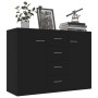 Aparador de madera contrachapada negro 88x30x65 cm de vidaXL, Aparadores - Ref: Foro24-800685, Precio: 106,83 €, Descuento: %