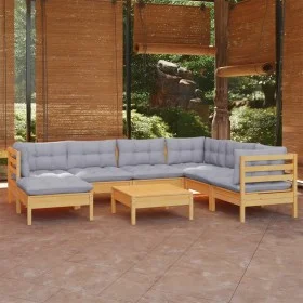 Gartenmöbel-Set 8-teilig und Kissen aus massivem Kiefernholz von , Gartensets - Ref: Foro24-3096652, Preis: 640,34 €, Rabatt: %