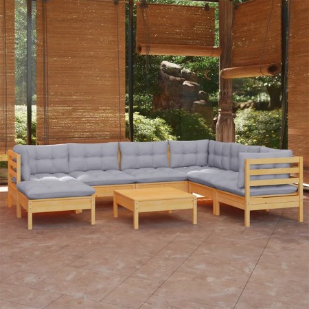 Gartenmöbel-Set 8-teilig und Kissen aus massivem Kiefernholz von , Gartensets - Ref: Foro24-3096652, Preis: 662,63 €, Rabatt: %