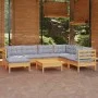 Garden furniture set 8 pieces and cushions solid pine wood by , Garden sets - Ref: Foro24-3096652, Price: 640,33 €, Discount: %
