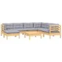 Garden furniture set 8 pieces and cushions solid pine wood by , Garden sets - Ref: Foro24-3096652, Price: 640,33 €, Discount: %