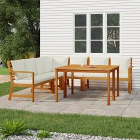 Juego comedor jardín y cojines 7 piezas madera maciza acacia von , Gartensets - Ref: Foro24-3154970, Preis: 929,15 €, Rabatt: %