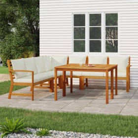 Juego comedor jardín y cojines 7 piezas madera maciza acacia by , Garden sets - Ref: Foro24-3154970, Price: 949,05 €, Discoun...