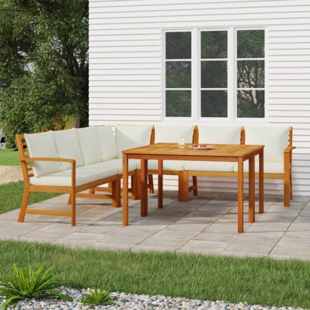 Juego comedor jardín y cojines 7 piezas madera maciza acacia by , Garden sets - Ref: Foro24-3154970, Price: 949,05 €, Discoun...