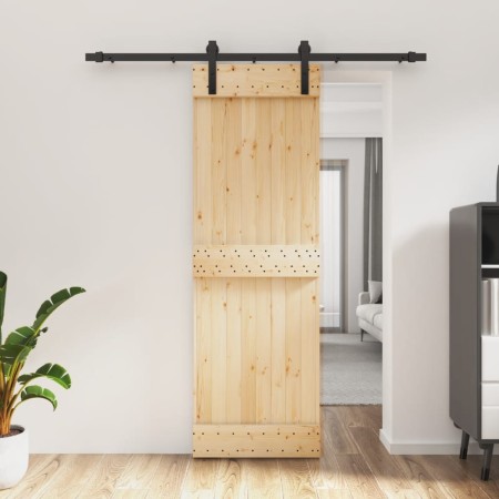 Puerta corredera con herrajes madera maciza de pino 70x210 cm de , Puertas - Ref: Foro24-3202971, Precio: 151,23 €, Descuento: %