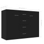 Aparador de madera contrachapada negro 88x30x65 cm de vidaXL, Aparadores - Ref: Foro24-800685, Precio: 106,83 €, Descuento: %