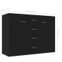 Schwarzes Sperrholz-Sideboard 88x30x65 cm von vidaXL, Sideboards - Ref: Foro24-800685, Preis: 100,94 €, Rabatt: %