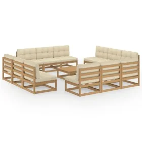 Muebles de jardín 13 piezas con cojines madera de pino maciza von , Gartensets - Ref: Foro24-3076332, Preis: 1,00 €, Rabatt: %