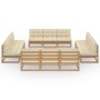 Muebles de jardín 13 piezas con cojines madera de pino maciza de , Conjuntos de jardín - Ref: Foro24-3076332, Precio: 1,00 €