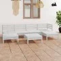 Juego de muebles de jardín 7 pzas madera maciza de pino blanco de , Conjuntos de jardín - Ref: Foro24-3083340, Precio: 349,48...