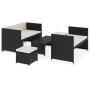 5-teiliges Gartenmöbel-Set und schwarze synthetische Rattankissen von vidaXL, Gartensets - Ref: Foro24-48132, Preis: 281,54 €...