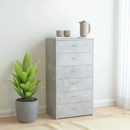 Concrete gray plywood sideboard with 6 drawers 50x34x96cm by vidaXL, Sideboards - Ref: Foro24-800670, Price: 92,77 €, Discoun...