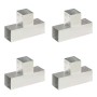 T post connectors 4 pcs galvanized metal 91x91 mm by , fence posts - Ref: Foro24-145472, Price: 75,00 €, Discount: %