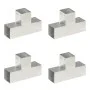 T post connectors 4 pcs galvanized metal 91x91 mm by , fence posts - Ref: Foro24-145472, Price: 73,39 €, Discount: %