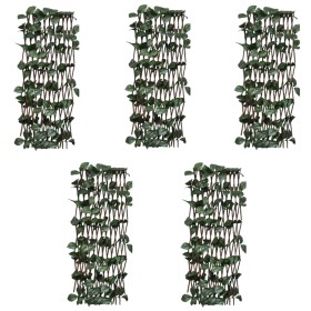 Vallas enrejadas de sauce 5 uds hojas artificiales 180x60 cm