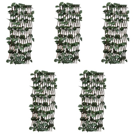 Willow trellis fences 5 pcs artificial leaves 180x60 cm by , fence panels - Ref: Foro24-147752, Price: 45,82 €, Discount: %