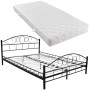 Cama de metal negro con colchón 180x200 cm de , Camas y somieres - Ref: Foro24-270708, Precio: 585,45 €, Descuento: %