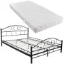 Schwarzes Metallbett mit Matratze 180x200 cm von , Betten und Lattenroste - Ref: Foro24-270708, Preis: 575,08 €, Rabatt: %