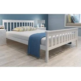 Solid pine wood bed with mattress 140x200 cm by , Beds and slatted bases - Ref: Foro24-271808, Price: 618,33 €, Discount: %