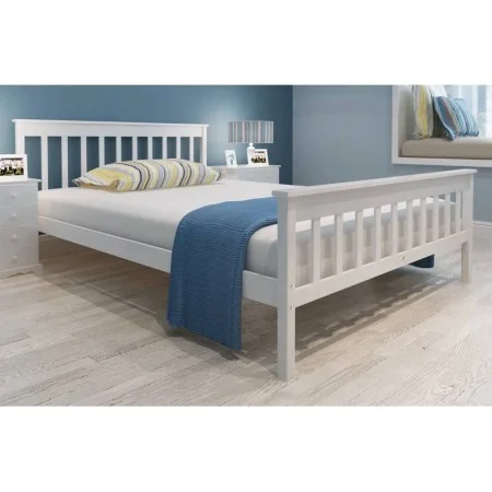 Solid pine wood bed with mattress 140x200 cm by , Beds and slatted bases - Ref: Foro24-271808, Price: 618,33 €, Discount: %