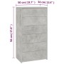 Betongraues Sperrholz-Sideboard mit 6 Schubladen 50x34x96cm von vidaXL, Sideboards - Ref: Foro24-800670, Preis: 93,85 €, Raba...