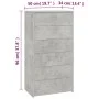 Concrete gray plywood sideboard with 6 drawers 50x34x96cm by vidaXL, Sideboards - Ref: Foro24-800670, Price: 92,77 €, Discoun...