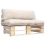 Pallet garden sofa with sand-colored pine wood cushions by , Outdoor sofas - Ref: Foro24-277476, Price: 116,39 €, Discount: %
