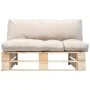 Pallet garden sofa with sand-colored pine wood cushions by , Outdoor sofas - Ref: Foro24-277476, Price: 116,39 €, Discount: %