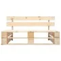 Pallet garden sofa with sand-colored pine wood cushions by , Outdoor sofas - Ref: Foro24-277476, Price: 116,39 €, Discount: %