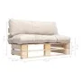 Pallet garden sofa with sand-colored pine wood cushions by , Outdoor sofas - Ref: Foro24-277476, Price: 116,39 €, Discount: %