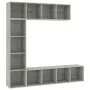 Mueble de TV y librería 3 piezas gris hormigón 180x30x180 cm de , Librerías y estanterías - Ref: Foro24-278792, Precio: 157,3...