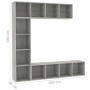TV cabinet and bookcase 3 pieces concrete gray 180x30x180 cm by , Bookcases and shelves - Ref: Foro24-278792, Price: 161,97 €...