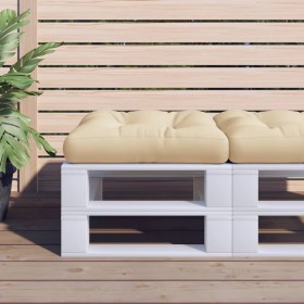 Cojín para sofá de palets de tela beige 60x60x12 cm
