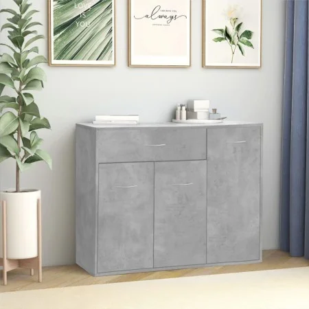 Concrete gray plywood sideboard 88x30x70 cm by vidaXL, Sideboards - Ref: Foro24-800679, Price: 79,18 €, Discount: %