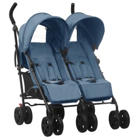 Carrito para gemelos de acero azul marino