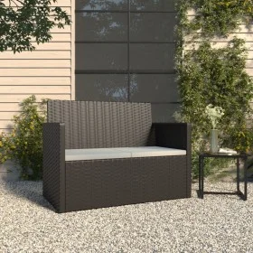 Garden bench with black synthetic rattan cushions 105 cm by , garden benches - Ref: Foro24-362316, Price: 108,23 €, Discount: %