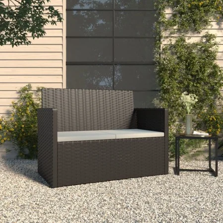 Garden bench with black synthetic rattan cushions 105 cm by , garden benches - Ref: Foro24-362316, Price: 108,23 €, Discount: %