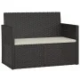 Garden bench with black synthetic rattan cushions 105 cm by , garden benches - Ref: Foro24-362316, Price: 108,23 €, Discount: %