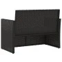 Garden bench with black synthetic rattan cushions 105 cm by , garden benches - Ref: Foro24-362316, Price: 108,23 €, Discount: %