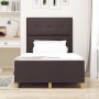 Estructura de cama con cabecera Marrón oscuro 120 x 200 cm tela